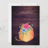 Invitation Rustique Citrouille N'IMPORTE QUELLE NAVIGATION Aq (Dos)