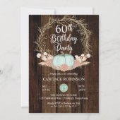 Invitation Rustique Citrouille Pampas Wreath 60e fête d'anniv (Devant)