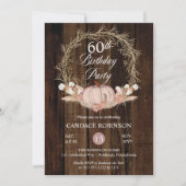 Invitation Rustique Citrouille Pampas Wreath 60e fête d'anniv (Devant)