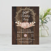 Invitation Rustique Citrouille Pampas Wreath 60e fête d'anniv (Debout devant)