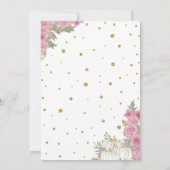 Invitation Rustique Citrouille rose Floral 2e anniversaire (Dos)