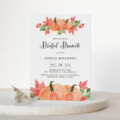 Invitation Rustique Citrouilles d'aquarelle d'automne Brunch 
