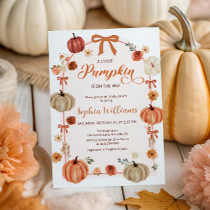 Invitation Rustique Citrouilles d'automne et Baby shower de v