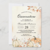 Invitation Rustique Citrouilles et fleurs d'automne (Devant)