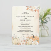 Invitation Rustique Citrouilles et fleurs d'automne (Debout devant)