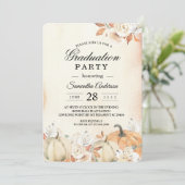 Invitation Rustique Citrouilles et fleurs d'automne (Debout devant)