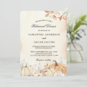 Invitation Rustique Citrouilles et fleurs d'automne (Debout devant)