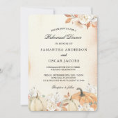 Invitation Rustique Citrouilles et fleurs d'automne (Devant)