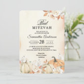 Invitation Rustique Citrouilles et fleurs d'automne (Debout devant)