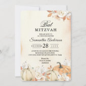 Invitation Rustique Citrouilles et fleurs d'automne (Devant)