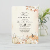 Invitation Rustique Citrouilles et fleurs d'automne (Debout devant)