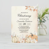 Invitation Rustique Citrouilles et fleurs d'automne (Debout devant)