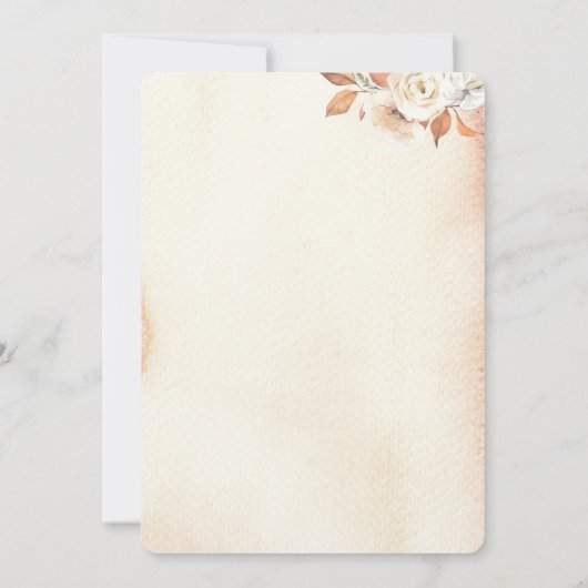 Invitation Rustique Citrouilles et fleurs d'automne (Dos)