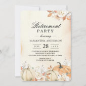 Invitation Rustique Citrouilles et fleurs d'automne (Devant)