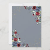 Invitation Rustique clair Dusty bleu Bourgogne Bois Floral (Dos)