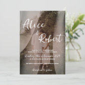 Invitation Rustique classique mariage romantique (Debout devant)