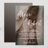 Invitation Rustique classique mariage romantique (Devant / Derrière)