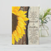 Invitation Rustique Cottage Chic Mariage de tournesol (Debout devant)