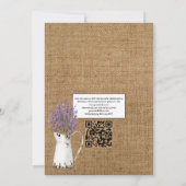 Invitation Rustique Cotton Lavender Pays QR Code Mariage (Dos)