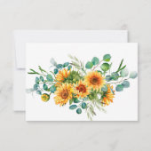 Invitation Rustique Couleurs d'Automne Tournesol R (Dos)