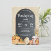 Invitation Rustique Country Chic Chalkboard Thanksgiving Dîne (Debout devant)