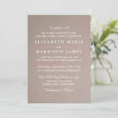 Invitation Rustique Country Kraft Mariage (Debout devant)