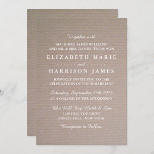 Invitation Rustique Country Kraft Mariage