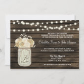 Invitation Rustique Country Mason Jar Daisy Grange Mariage en (Devant)