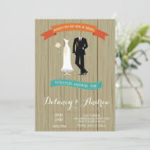 Invitation Rustique Couples Douche (Debout devant)