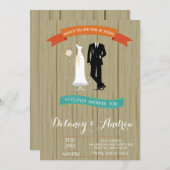 Invitation Rustique Couples Douche (Devant / Derrière)