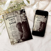 Invitation Rustique Cowboy Boot Western Graduation Party