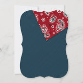 Invitation Rustique Cowboy Western Rocse Baby shower (Dos)