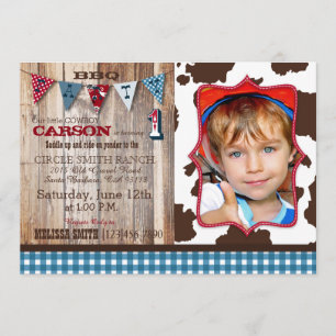 Invitation Rustique Cowboy Western Thème Anniversaire Invitat