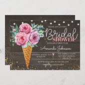 Invitation Rustique Crème de glace Fleur de douche (Devant / Derrière)