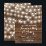 Invitation rustique d'anniversaire<br><div class="desc">L'invitation rustique d'anniversaire,  se perfectionnent pour la fête d'anniversaire de surprise. Très rustique avec la lumière en bois d'arrière - plan et de ficelle.</div>