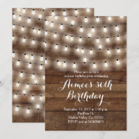 Invitation rustique d'anniversaire