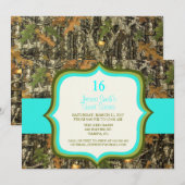 Invitation rustique d'anniversaire de Camo de (Devant / Derrière)