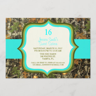 Invitation rustique d'anniversaire de Camo de
