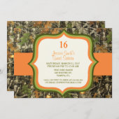 Invitation rustique d'anniversaire de Camo de (Devant / Derrière)