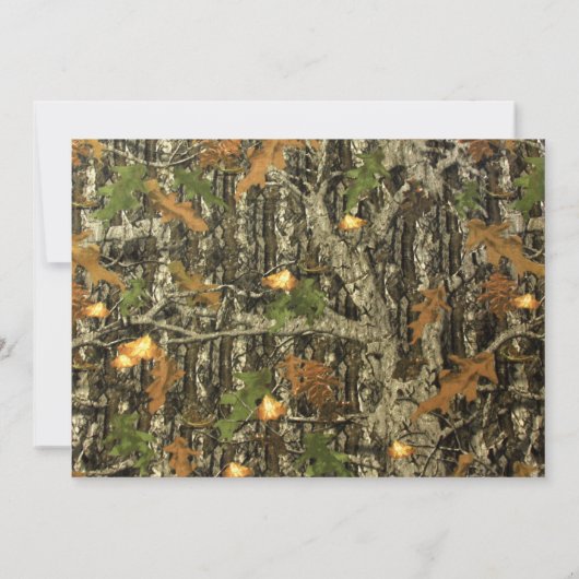 Invitation rustique d'anniversaire de Camo de (Dos)