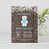 Invitation rustique d'anniversaire de garçon (Debout devant)