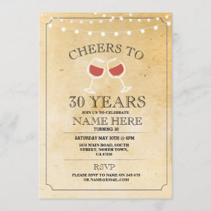 Invitation rustique d'anniversaire de lumières