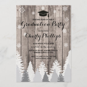 Invitation rustique d'arbres forestiers d'hiver de