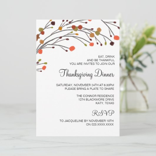 Invitation rustique d'automne de dîner de (Debout devant)