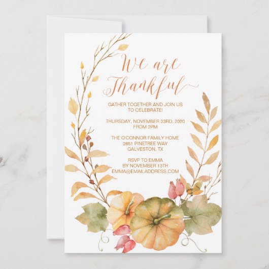 Invitation rustique d'automne d'invitation de (Devant)