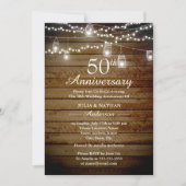 Invitation rustique de 50e anniversaire pour jardi (Devant)