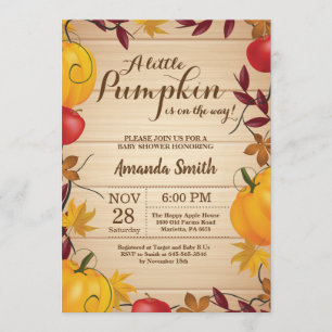 Invitation rustique de baby shower de citrouille