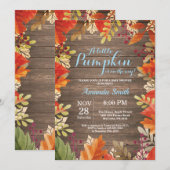 Invitation rustique de baby shower de garçon (Devant / Derrière)