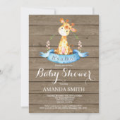 Invitation rustique de baby shower de girafe de (Devant)