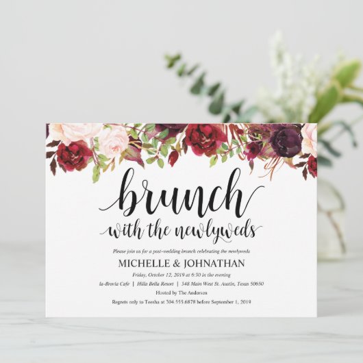 Invitation rustique de brunch de mariage de (Debout devant)
